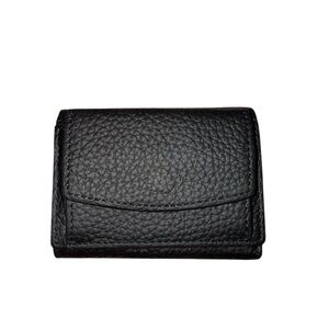 Black Textured Leather Wallet